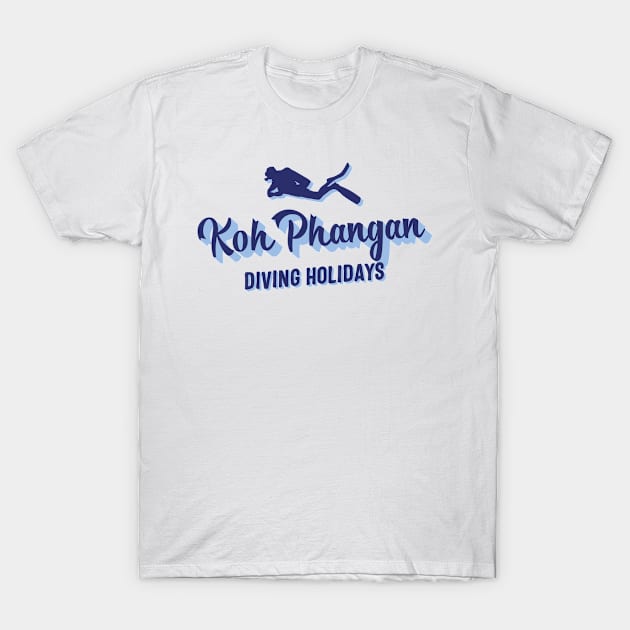 Koh Phangan Diving Holidays – Scuba Diver Travel T-Shirt by BlueTodyArt